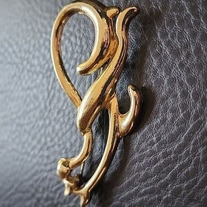 Gold-Tone Women's Cat Brooch